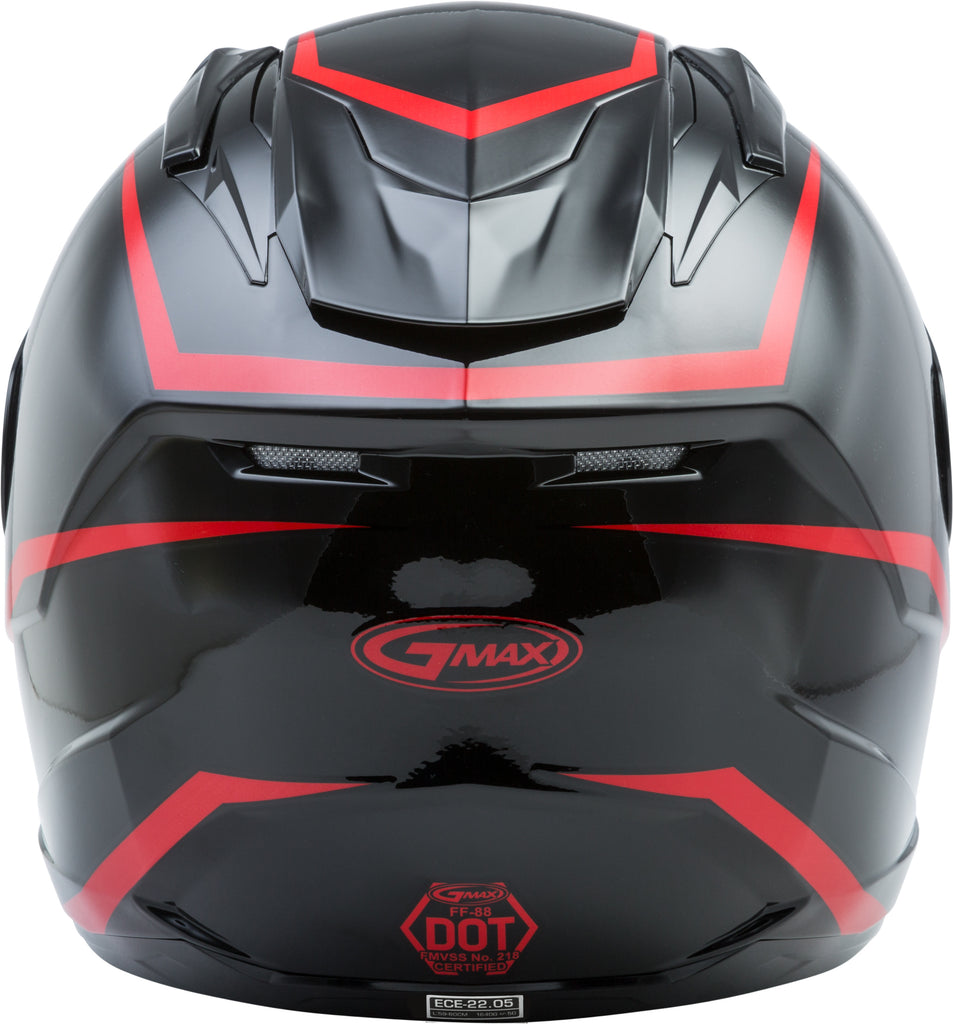 GMAX FF-88 FULL-FACE PRECEPT HELMET BLACK/RED LG G1884036