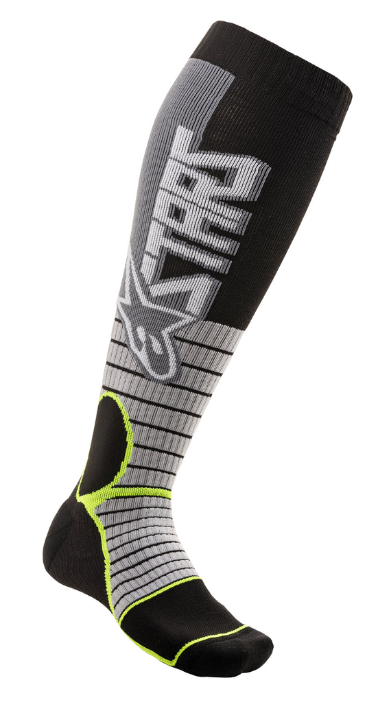 ALPINESTARS MX PRO SOCKS COOL GREY/YELLOW MEDIUM 4701520-905-M