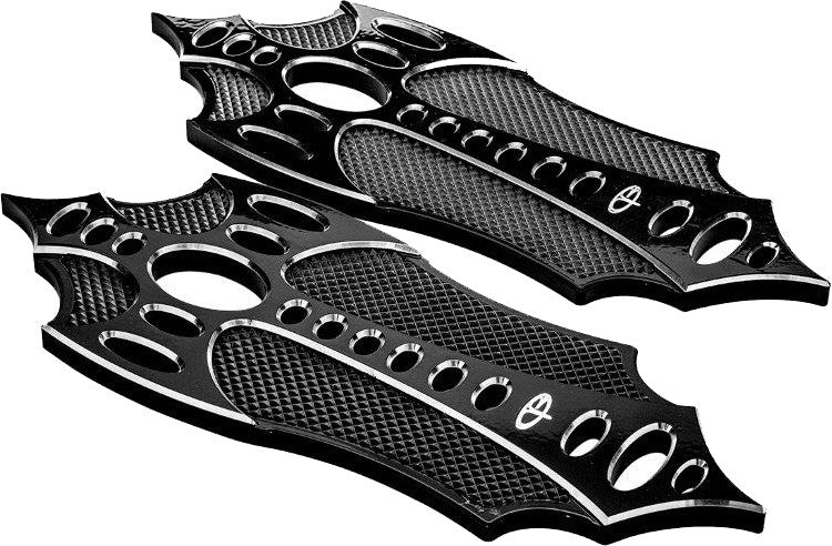 PREC. BILLET FLOORBOARDS RIDER BAD AXE BLACK BAX-410-ALL-BLK