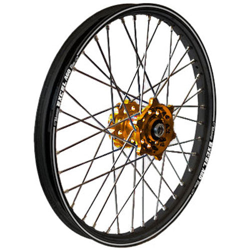 DUBYA REAR WHEEL SET 2.15X19 GOLD HUB BLACK RIM 56-4156GB