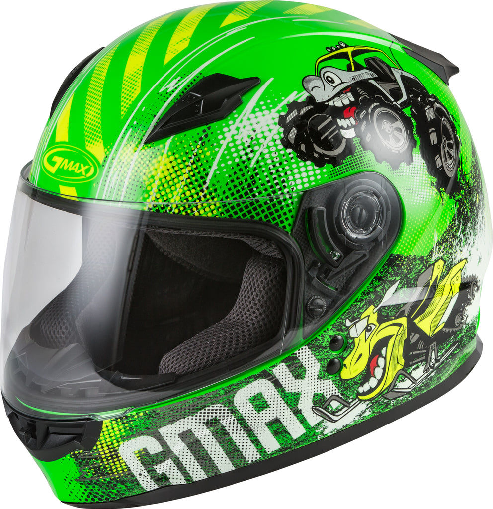 GMAX YOUTH GM-49Y BEASTS FULL-FACE HELMET NEON GREEN/HI-VIS YM G1498671