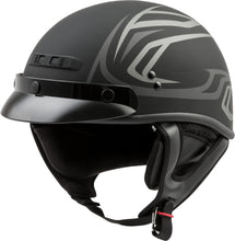 Load image into Gallery viewer, GMAX GM-35 HALF HELMET FULL DRESSED DERK MATTE BLACK/SILVER XS G1355393