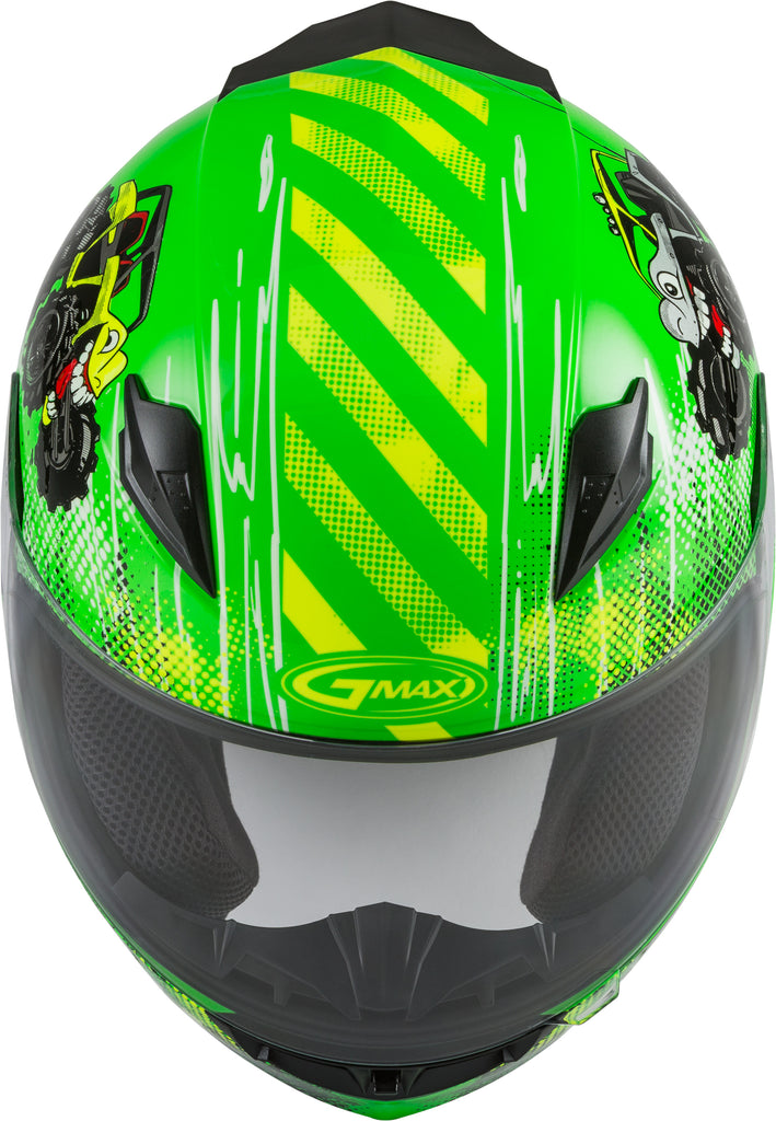 GMAX YOUTH GM-49Y BEASTS FULL-FACE HELMET NEON GREEN/HI-VIS YM G1498671