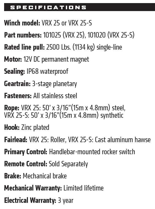 Polaris Sportsman / Scrambler Winch and Mount Combo Kit 570 / SP 2014-19 WARN VRX-25-atv motorcycle utv parts accessories gear helmets jackets gloves pantsAll Terrain Depot