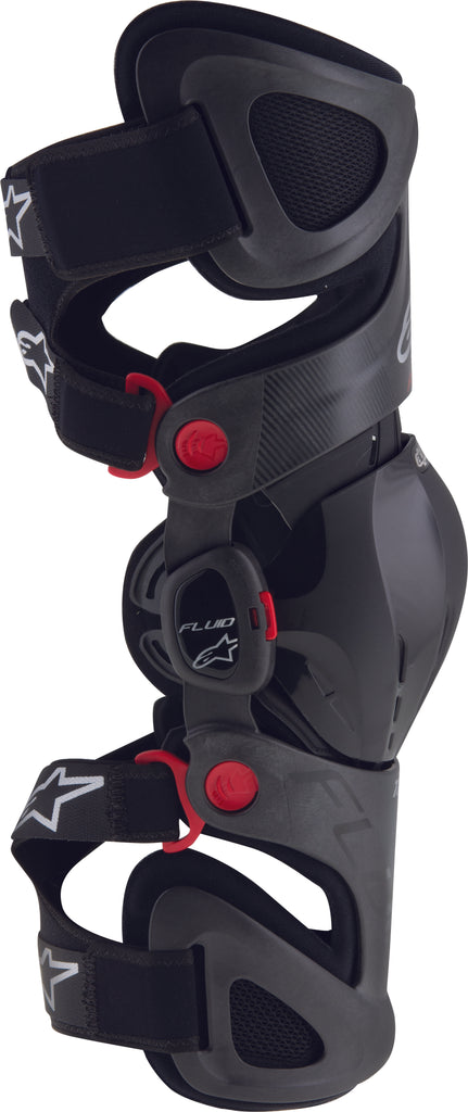 ALPINESTARS FLUID TECH CARBON KNEE BRACE SET BLACK/RED/WHITE XL-2X 6500717-1430-L-2X