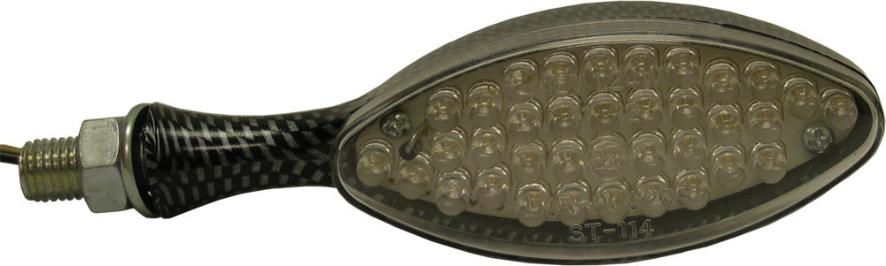 DMP LARGE OVAL 18 LED MARKER LIGHTS BLACK W/AMBER LENS 900-0021