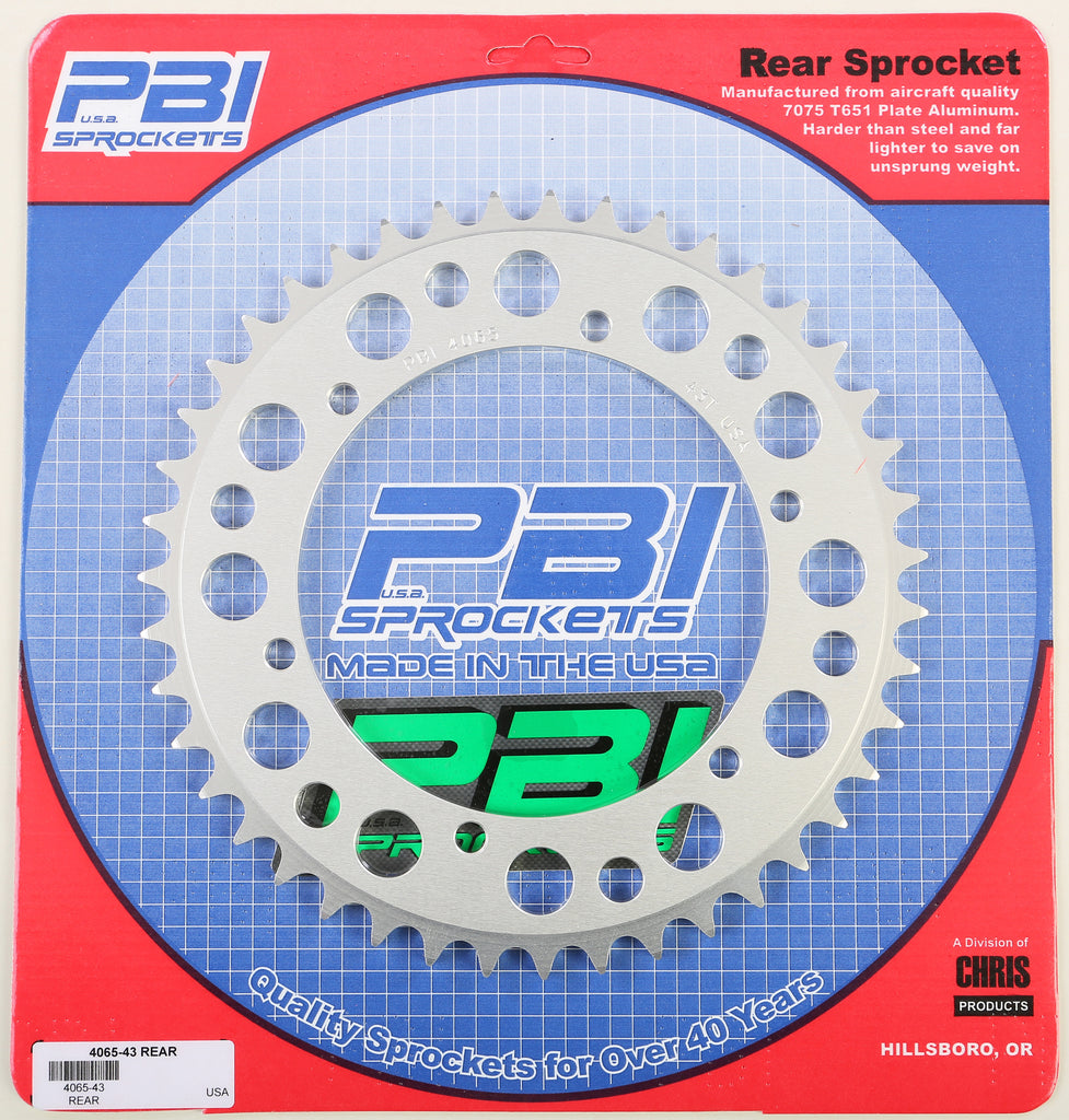 PBI REAR ALUMINUM SPROCKET 43T 4065-43-3-atv motorcycle utv parts accessories gear helmets jackets gloves pantsAll Terrain Depot