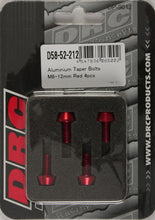 Load image into Gallery viewer, DRC ALUMINUM TAPER BOLTS RED M6X12MM 4/PK D58-52-212