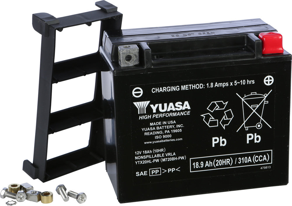 YUASA BATTERY YTX20HL-PW SEALED FACTORY ACTIVATED YUAM720BH-PW-atv motorcycle utv parts accessories gear helmets jackets gloves pantsAll Terrain Depot