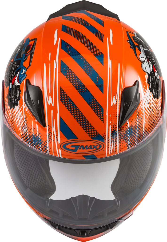 GMAX YOUTH GM-49Y BEASTS FULL-FACE HELMET ORANGE/BLUE/GREY YM G1498271