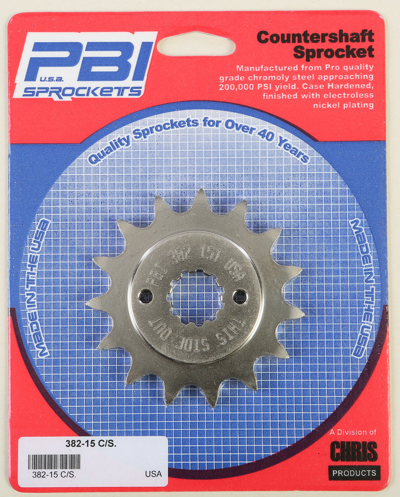 PBI COUNTERSHAFT STEEL SPROCKET 15T 382-15-atv motorcycle utv parts accessories gear helmets jackets gloves pantsAll Terrain Depot