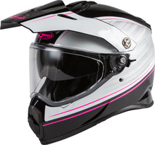 Load image into Gallery viewer, GMAX AT-21 ADVENTURE RALEY HELMET BLACK/WHITE/PINK XL G1211407