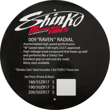 Load image into Gallery viewer, SHINKO TIRE DISPLAY SIGN 009 RAVEN 009 RAVEN INSERT