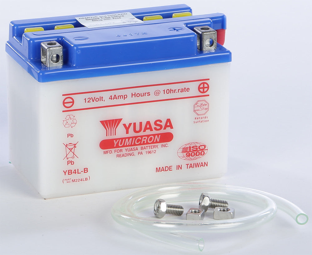 YUASA BATTERY YB4L-B CONVENTIONAL YUAM224LB-atv motorcycle utv parts accessories gear helmets jackets gloves pantsAll Terrain Depot