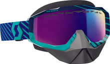 Load image into Gallery viewer, SCOTT GOGGLE HUSTLE SNOW BLU/ TEAL AMP TEAL CHROME LENS 262582-5572315