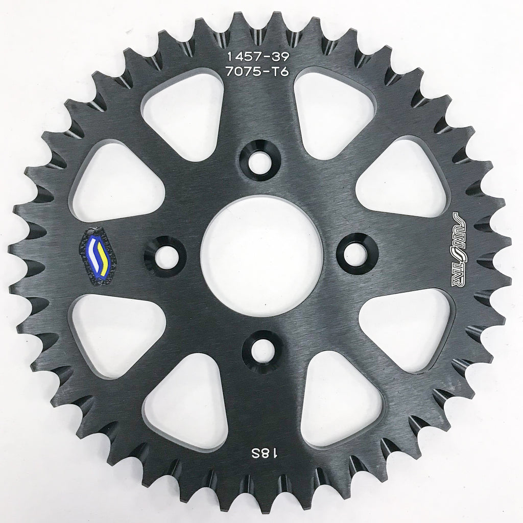 SUNSTAR REAR SPROCKET ALUMINUM BLACK 39T 5-145739BK