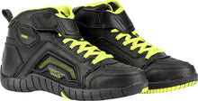 Load image into Gallery viewer, FLY RACING M21 LEATHER RIDING SHOES BLACK/HI-VIS SZ 07 #5161 361-987~07