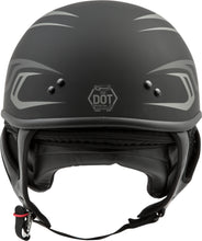 Load image into Gallery viewer, GMAX GM-35 HALF HELMET FULL DRESSED DERK MATTE BLACK/SILVER XS G1355393