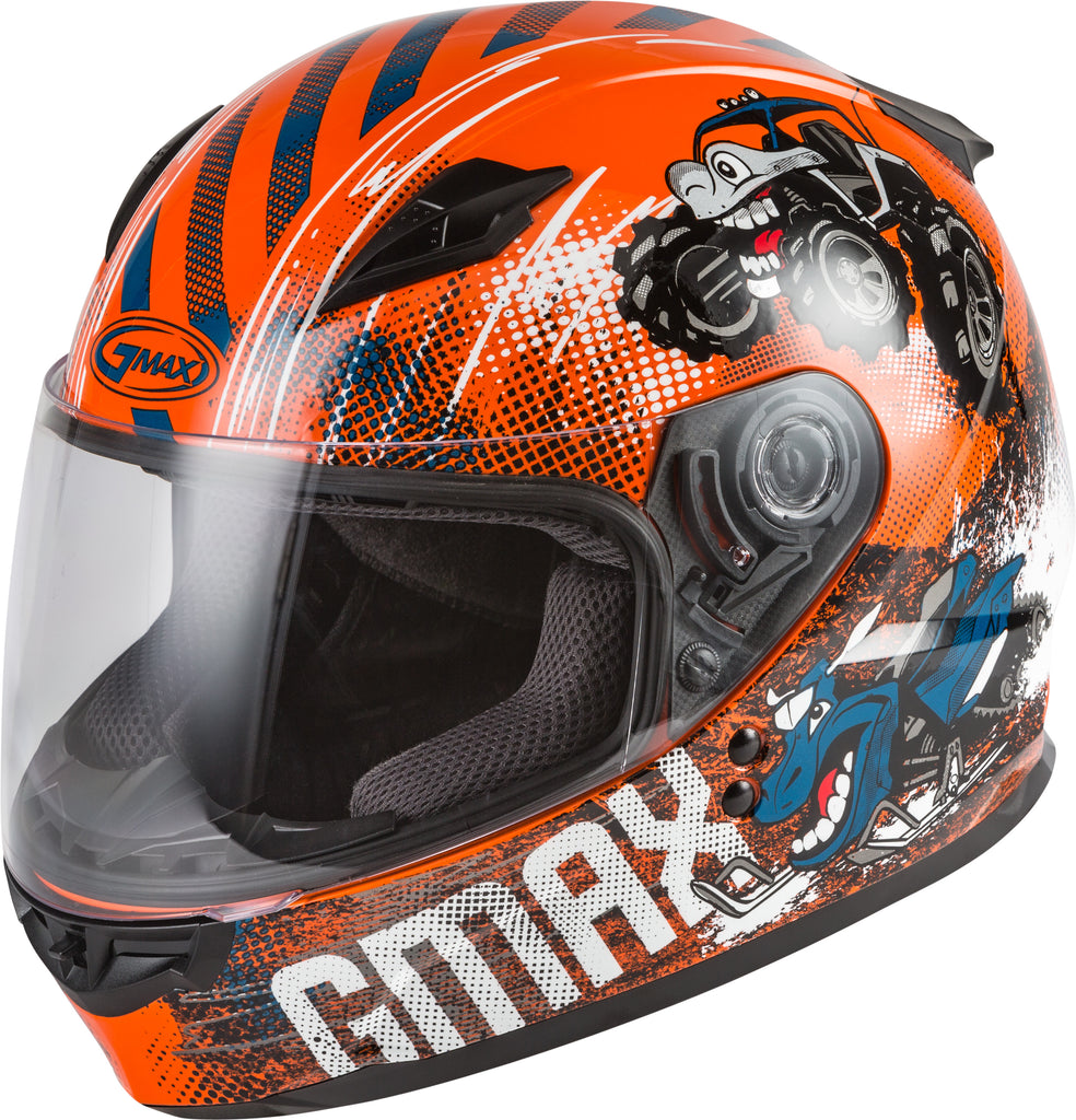 GMAX YOUTH GM-49Y BEASTS FULL-FACE HELMET ORANGE/BLUE/GREY YM G1498271