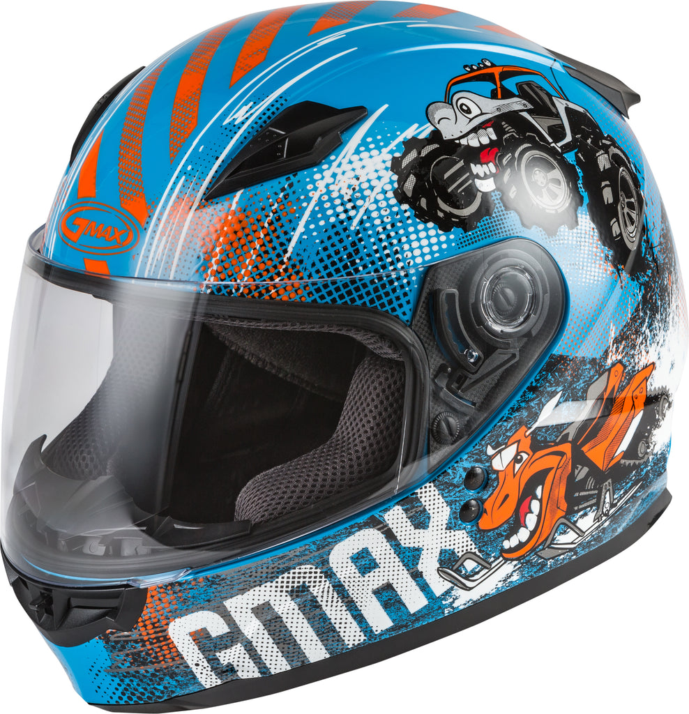 GMAX YOUTH GM-49Y BEASTS FULL-FACE HELMET BLUE/ORANGE/GREY YM G1498041