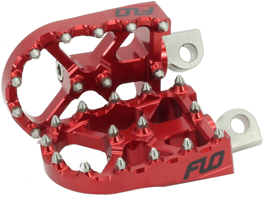 FLO MOTORSPORTS BMX STYLE FOOT PEGS RED FPEG-800V3R