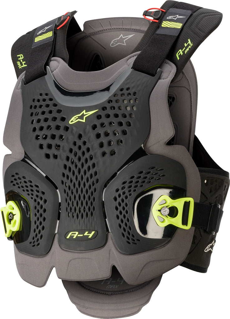 ALPINESTARS A-4 MAX CHEST PROTECTOR BLK/ANTH/FLUO YLW XL/2X 6701520-1155-XXL