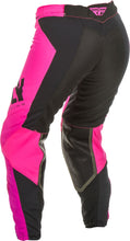 Load image into Gallery viewer, FLY RACING WOMEN&#39;S LITE RACE PANTS NEON PINK/BLACK SZ 20 191361057892