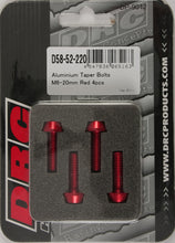 Load image into Gallery viewer, DRC ALUMINUM TAPER BOLTS RED M6X20MM 4/PK D58-52-220