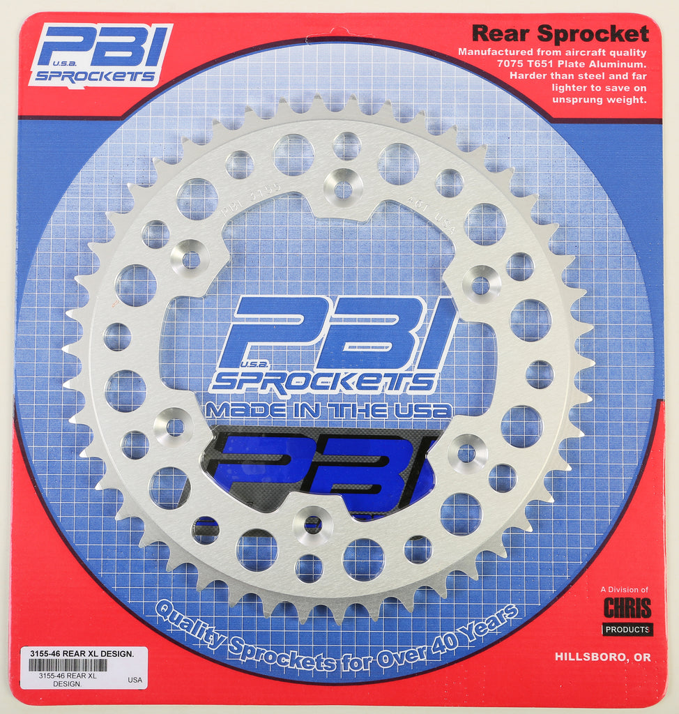 PBI REAR ALUMINUM SPROCKET 46T 3155-46-3-atv motorcycle utv parts accessories gear helmets jackets gloves pantsAll Terrain Depot