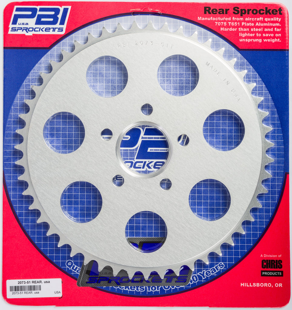 PBI REAR ALUMINUM SPROCKET 51T 2073-51-HD-atv motorcycle utv parts accessories gear helmets jackets gloves pantsAll Terrain Depot