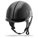 GMAX HH-65 HALF HELMET FULL DRESSED TWIN MATTE BLACK/SILVER XS G9659073