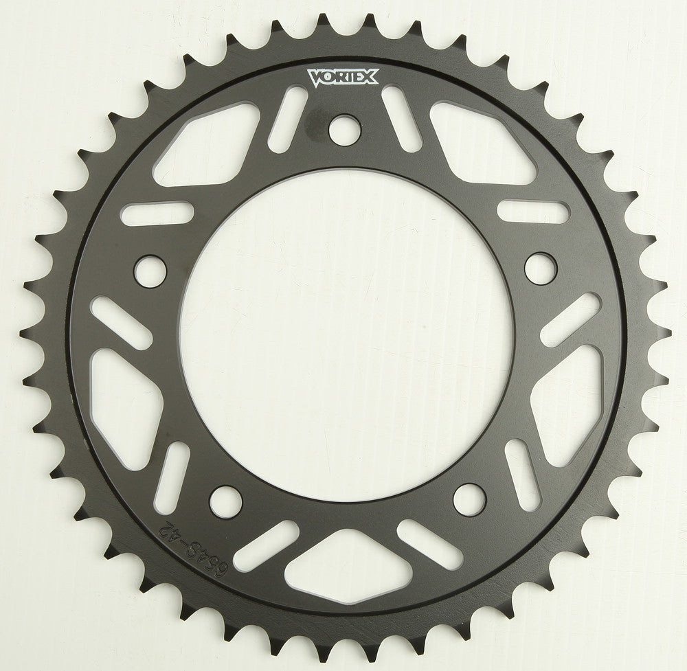 VORTEX STEEL REAR SPROCKET BLACK 42T 654S-42