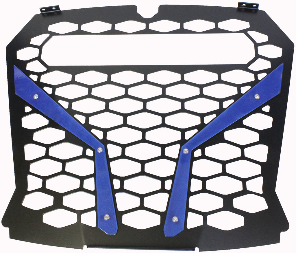 MODQUAD FRONT GRILL BLUE POL RZR S WITH OUT 10" LIGHT RZR-FGL-XP1KS-BL