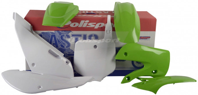 POLISPORT PLASTIC BODY KIT GREEN/WHITE 90162